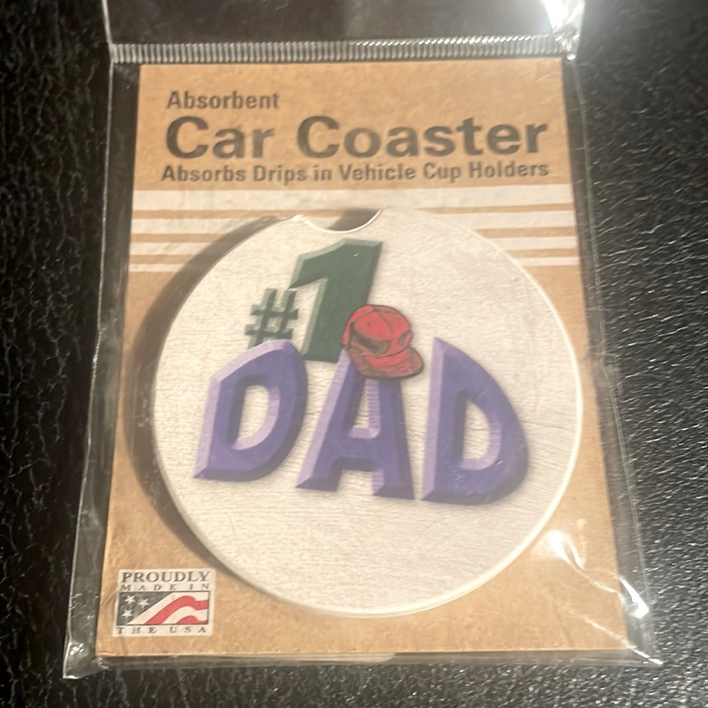 #1 Dad Sandstone Car Coaster